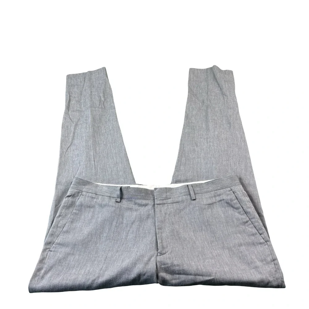 J.Crew Somelos Gray Ludlow Slim Italian Cotton Mens Trouser Size 36x34
